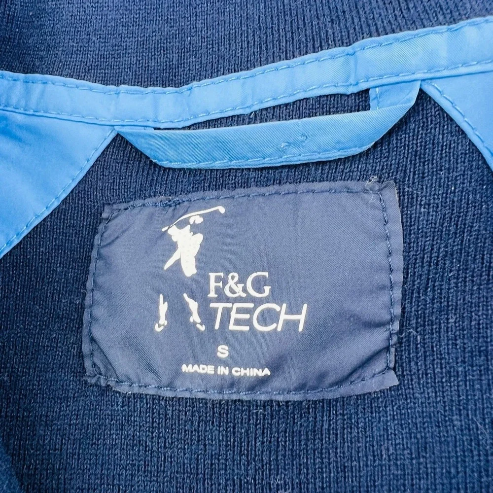 Fairway & Greene F&G Tech Blue Full‎ Zip Wool Blend Lined Nylon Vest Size Small